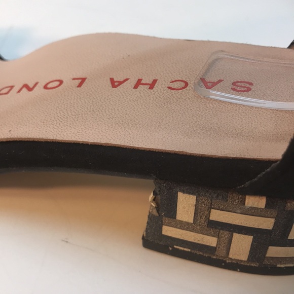 Sacha London Black Suede Sandals with Multi-color Heel Size 7 - Picture 12 of 12
